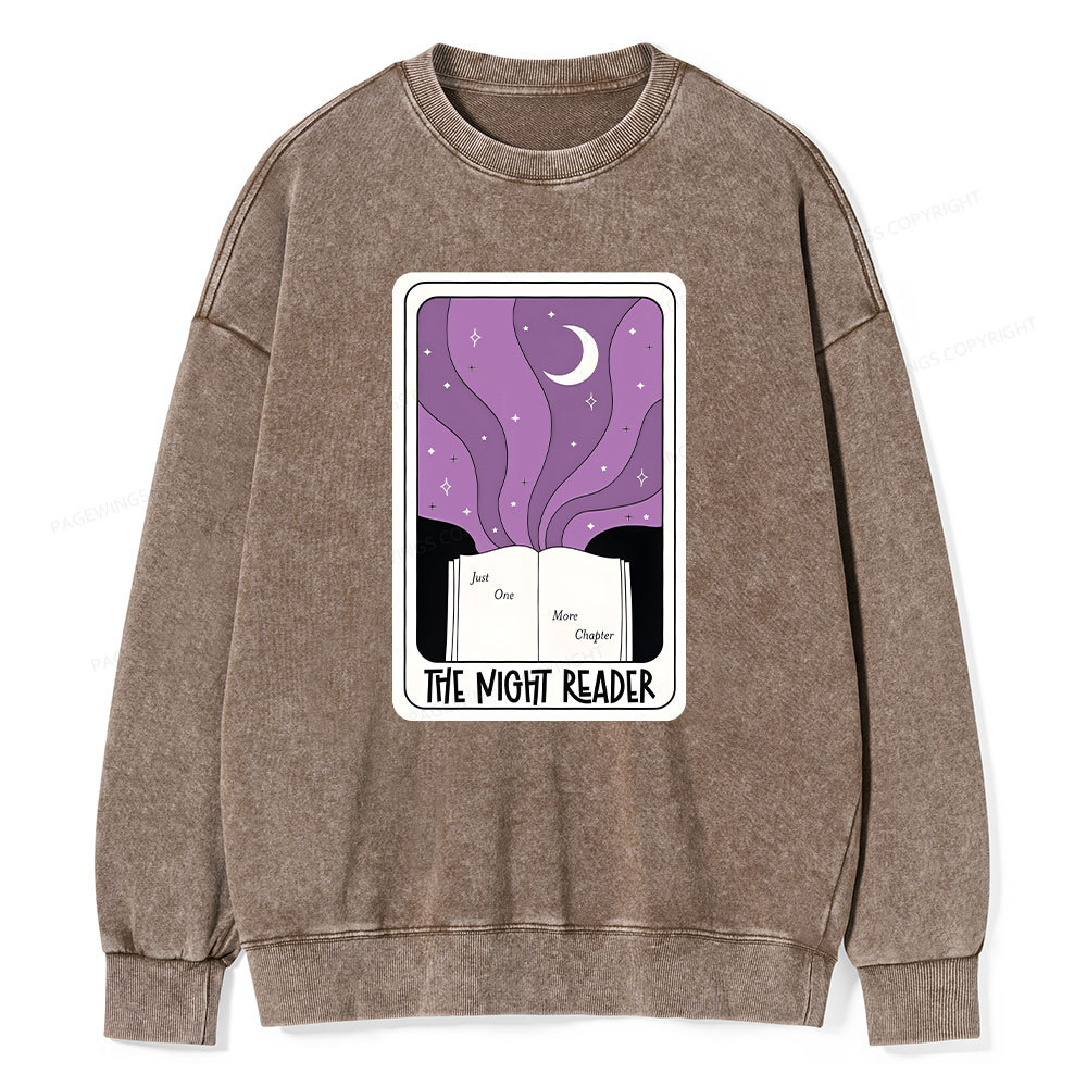 Pagewings The Night Reader Unisex Washed Sweatshirt