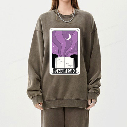 Pagewings The Night Reader Unisex Washed Sweatshirt