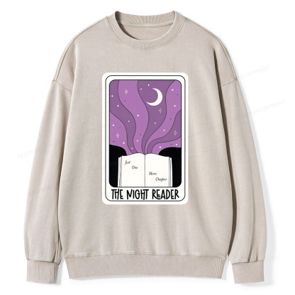 Pagewings The Night Reader Unisex Washed Sweatshirt