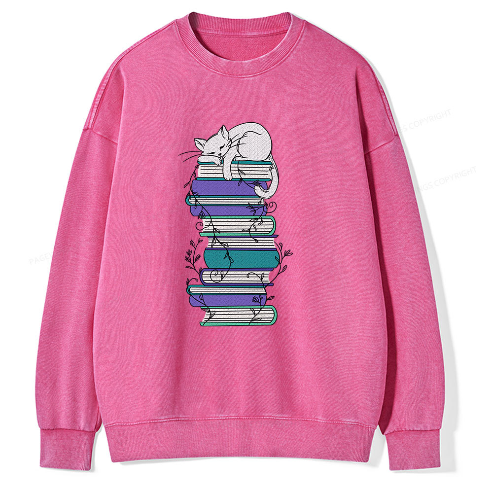 Pagewings Books Unisex Washed Sweatshirt