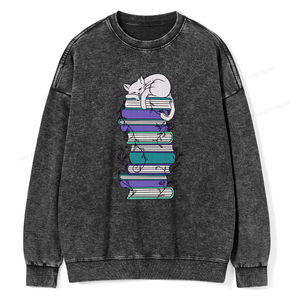 Pagewings Books Unisex Washed Sweatshirt