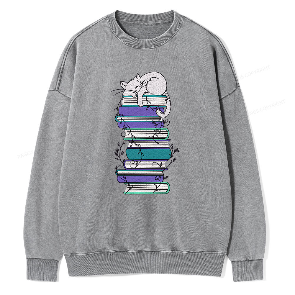 Pagewings Books Unisex Washed Sweatshirt