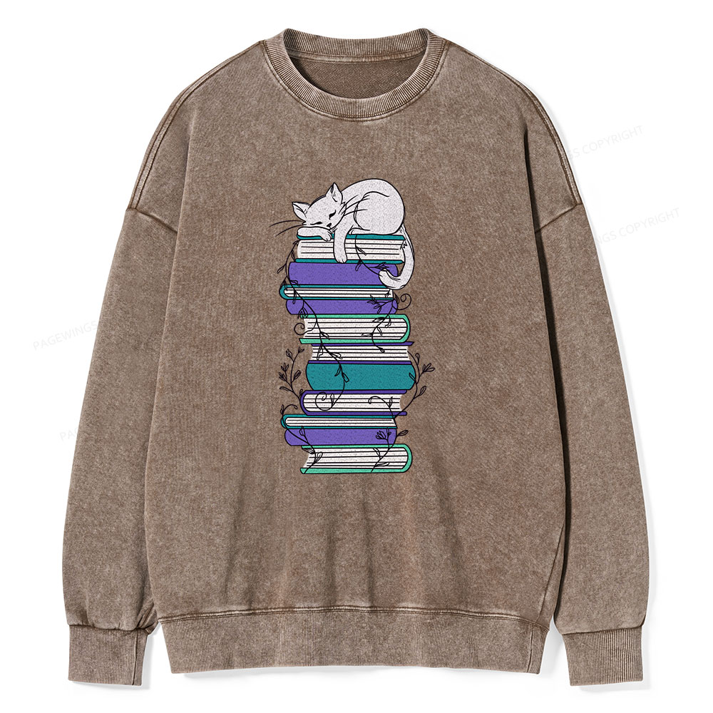 Pagewings Books Unisex Washed Sweatshirt