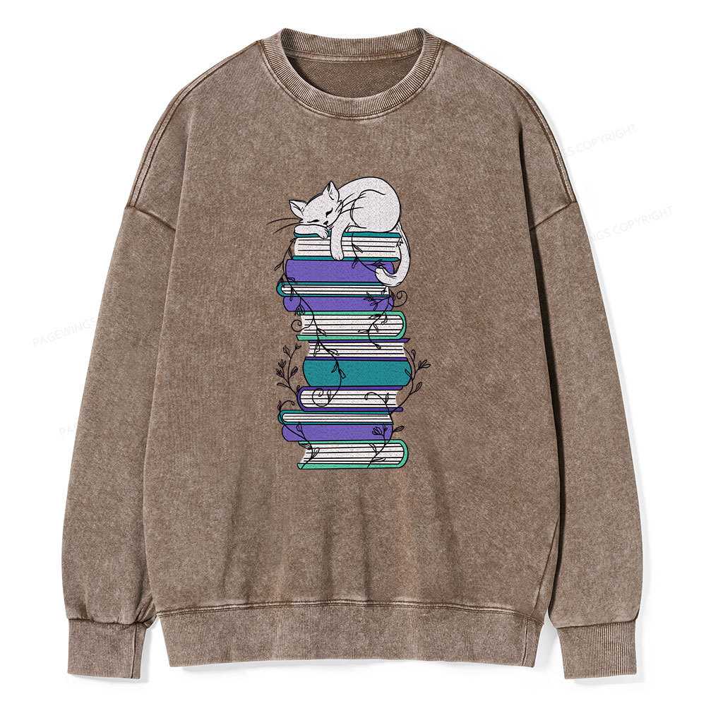 Pagewings Books Unisex Washed Sweatshirt