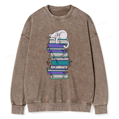 Pagewings Books Unisex Washed Sweatshirt