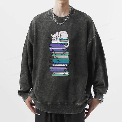 Pagewings Books Unisex Washed Sweatshirt