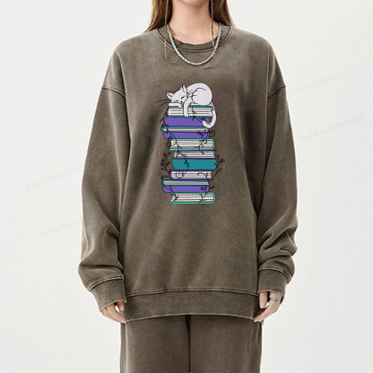 Pagewings Books Unisex Washed Sweatshirt
