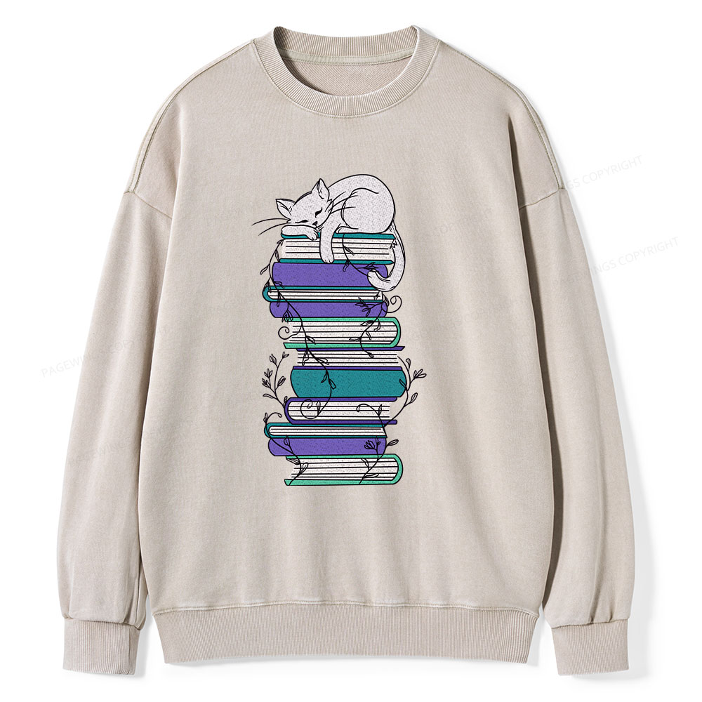 Pagewings Books Unisex Washed Sweatshirt