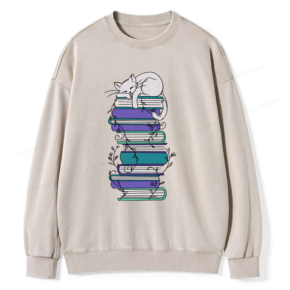 Pagewings Books Unisex Washed Sweatshirt