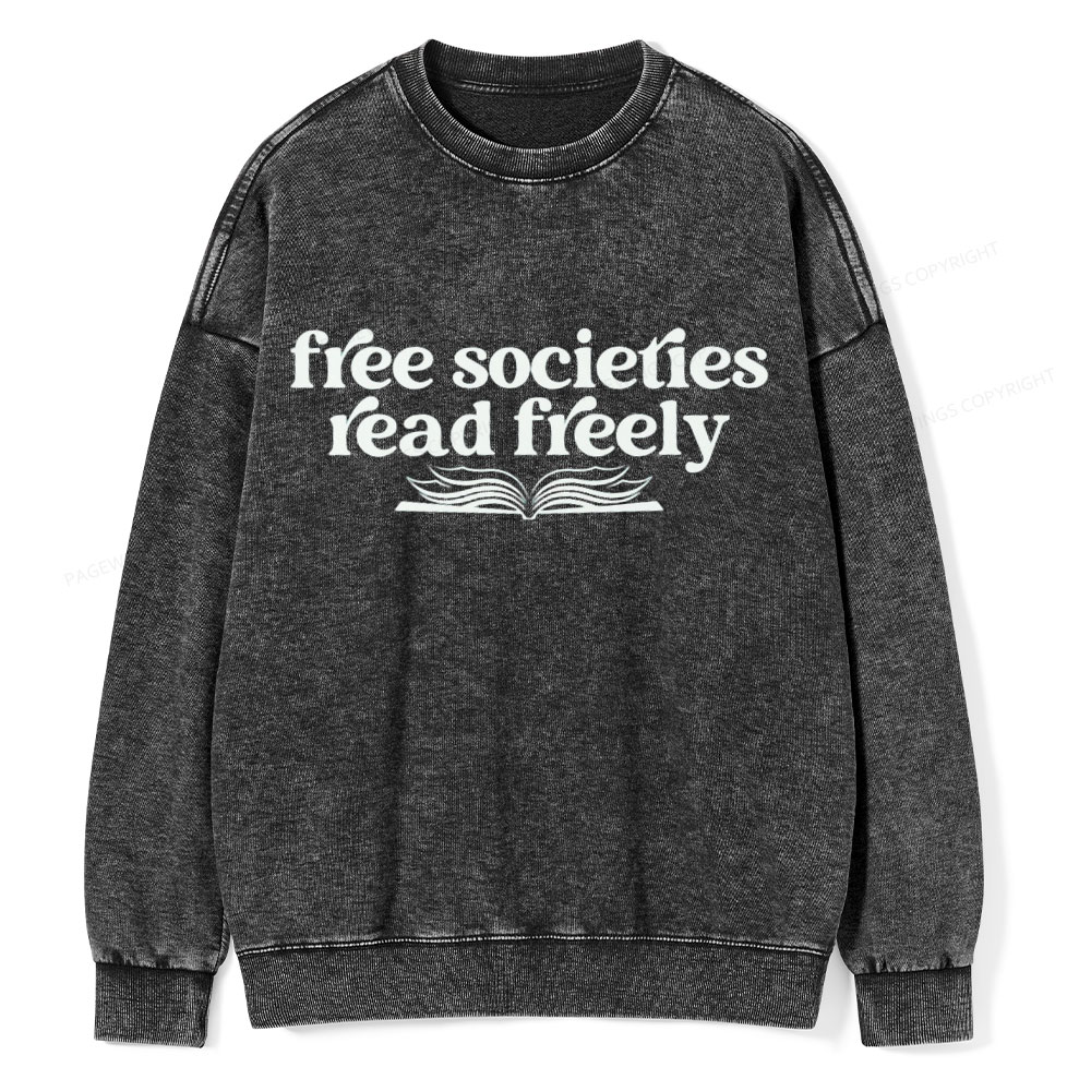 Pagewings Stop Book Banning Unisex Washed Sweatshirt