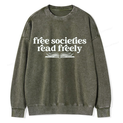 Pagewings Stop Book Banning Unisex Washed Sweatshirt