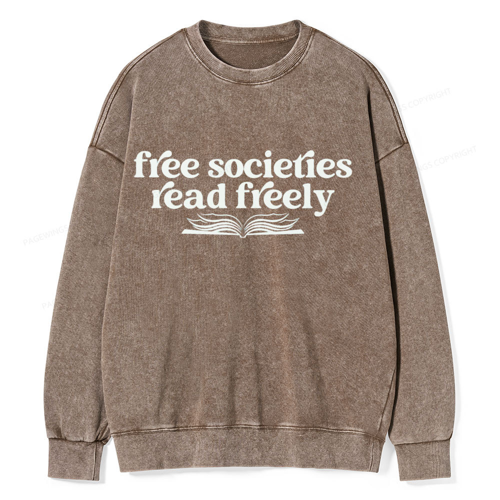 Pagewings Stop Book Banning Unisex Washed Sweatshirt