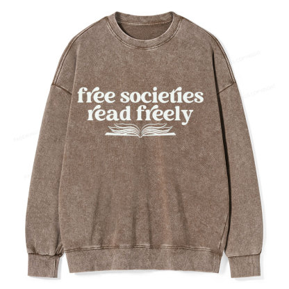 Pagewings Stop Book Banning Unisex Washed Sweatshirt