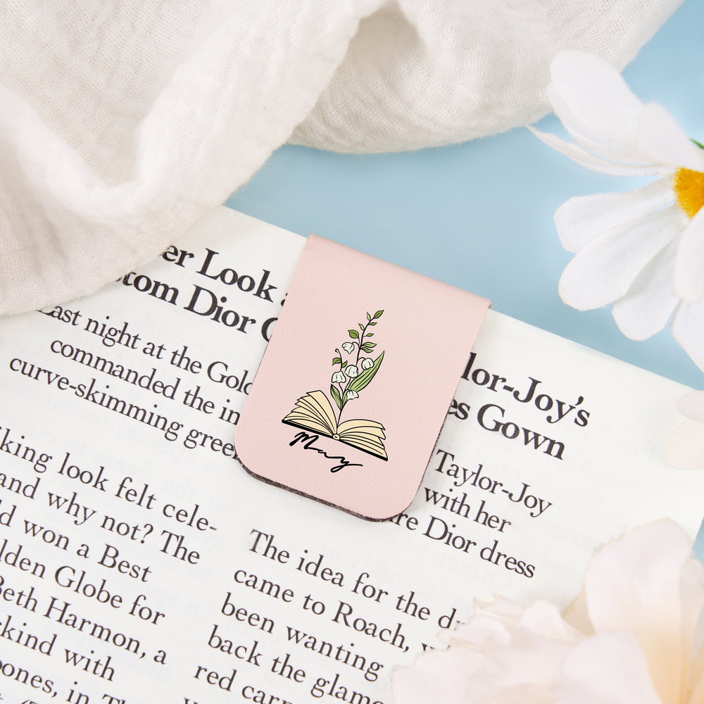 Pagewings Personalized Name Birth Flower Magnetic Bookmark