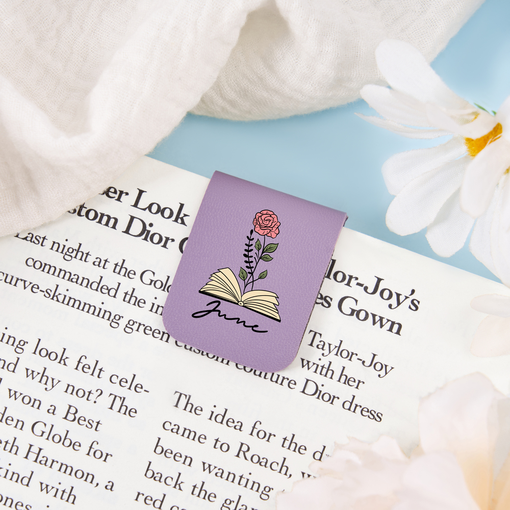 Pagewings Personalized Name Birth Flower Magnetic Bookmark