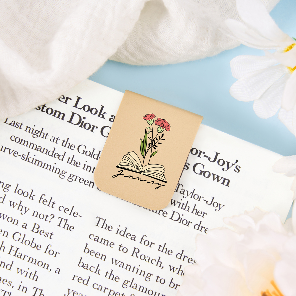 Pagewings Personalized Name Birth Flower Magnetic Bookmark