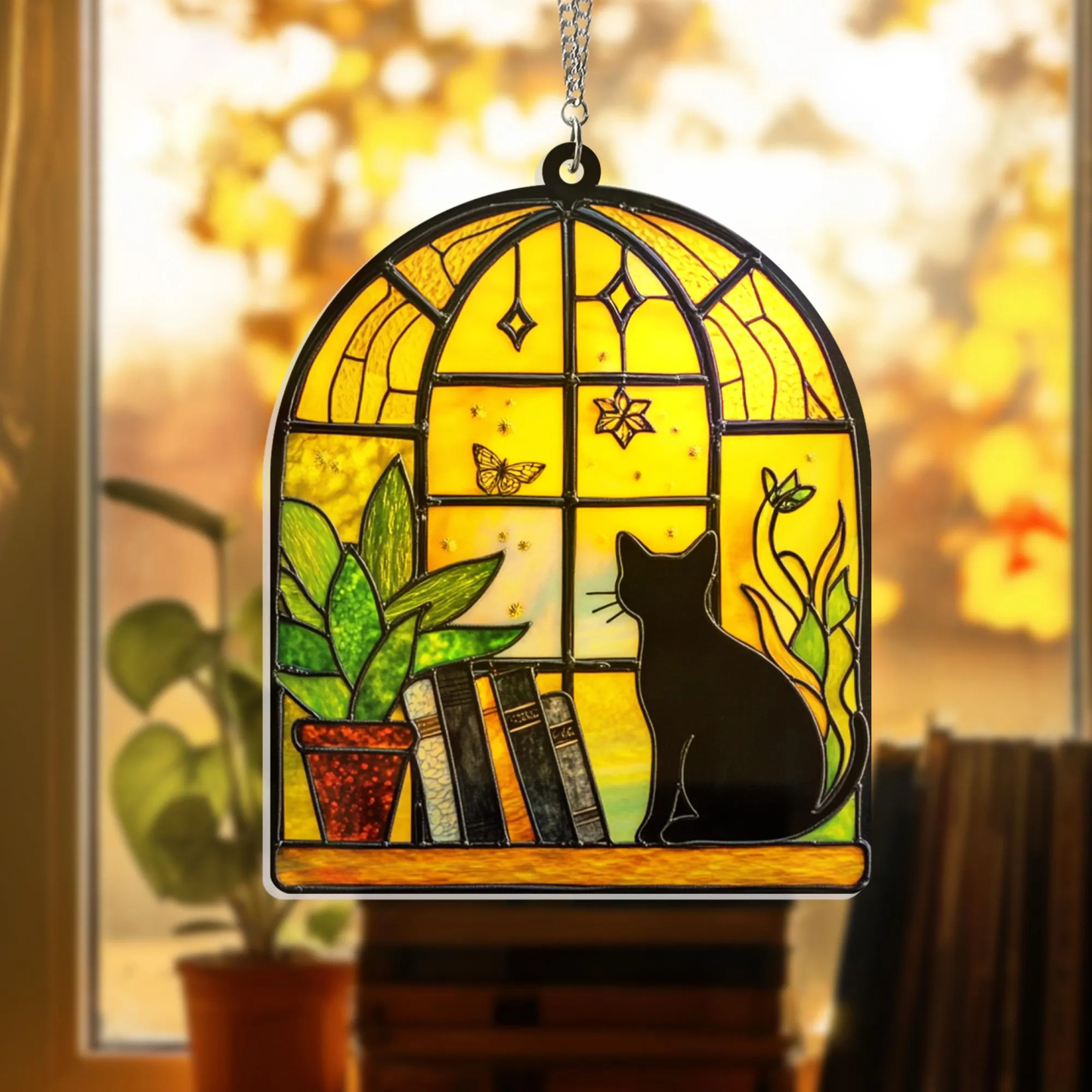 Pagewings Black Cat And Book Ornament