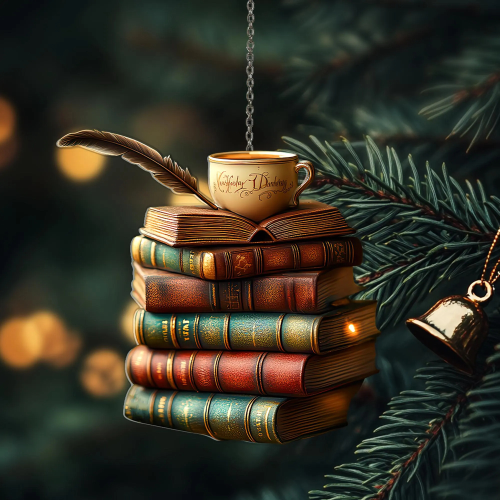 Pagewings Bookshelf Christmas Ornament