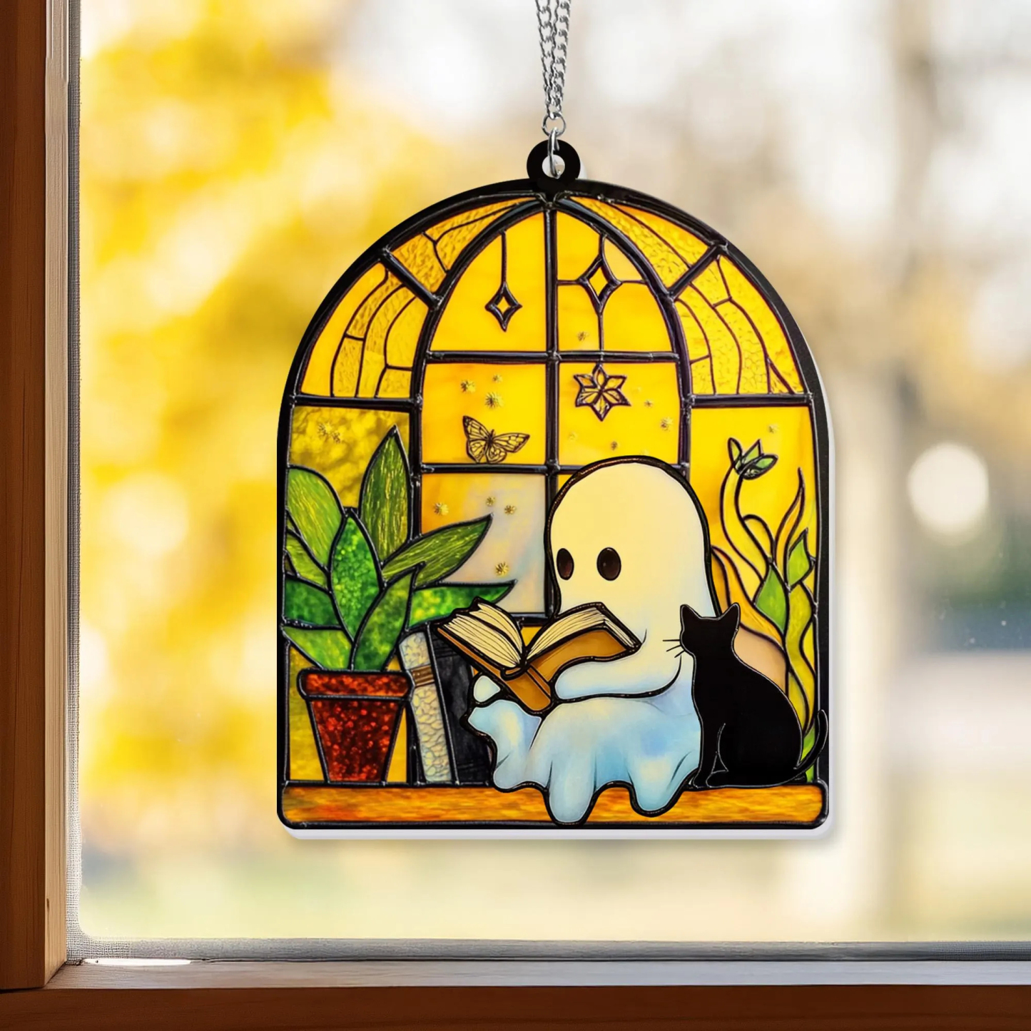 Pagewings Ghost Reading Book Ornament