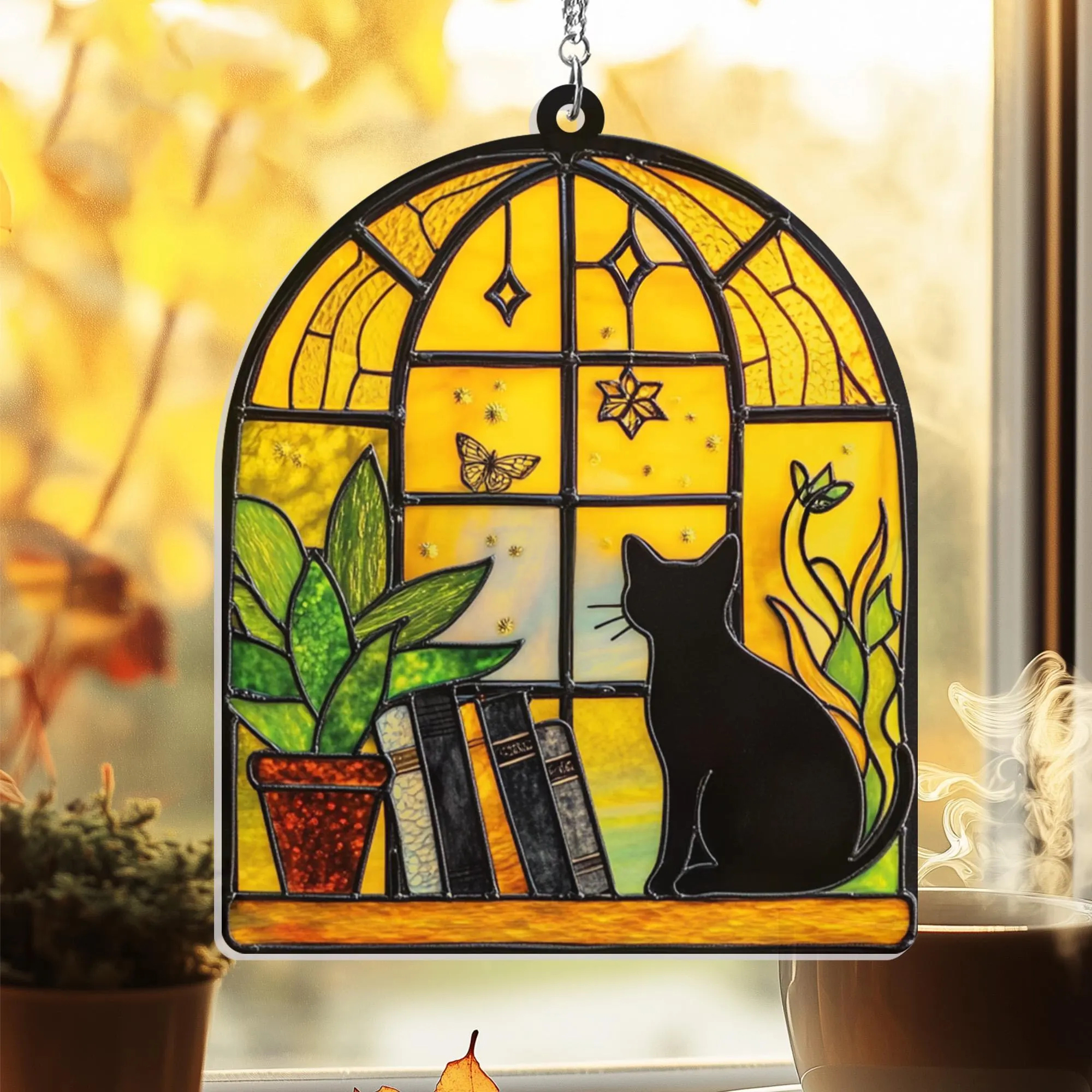 Pagewings Black Cat And Book Ornament