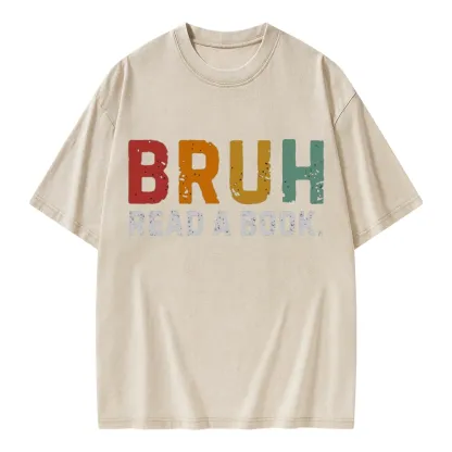 Pagewings Read A Book Bruh Unisex Washed T-shirt