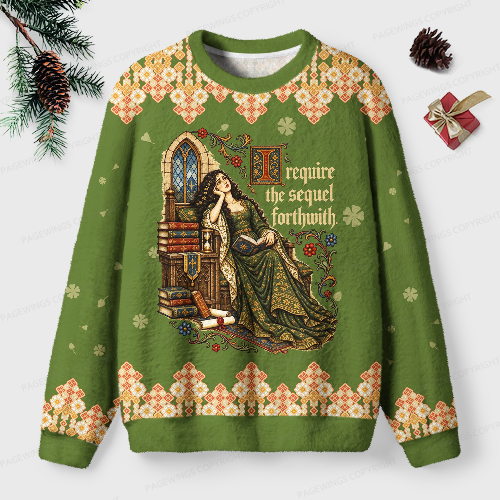 Pagewings Medieval Reading Unisex Ugly Light Knit Sweatshirt