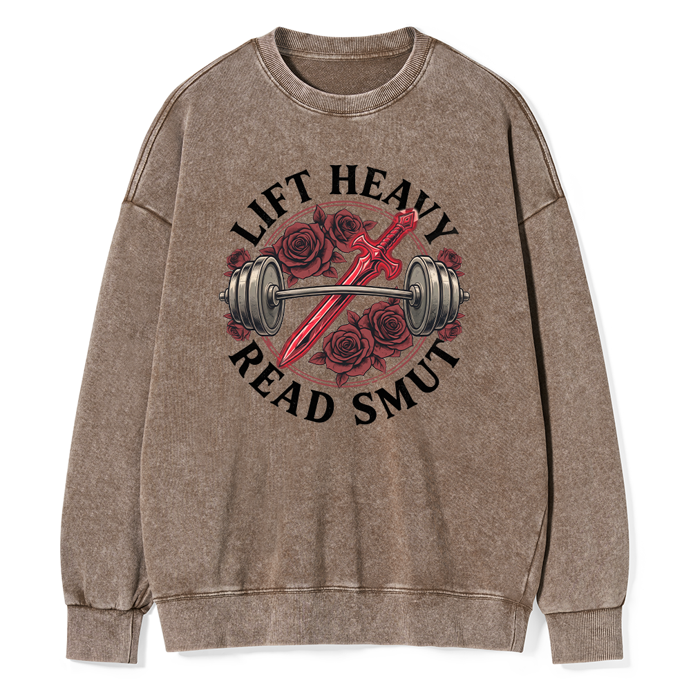 Pagewings Lift Heavy Read Unisex Washed Sweatshirt