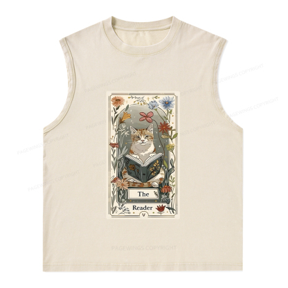 Pagewings The Reader Unisex Washed Tank Top