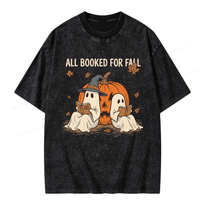 Pagewings All Booked For Fall Unisex Washed T-shirt