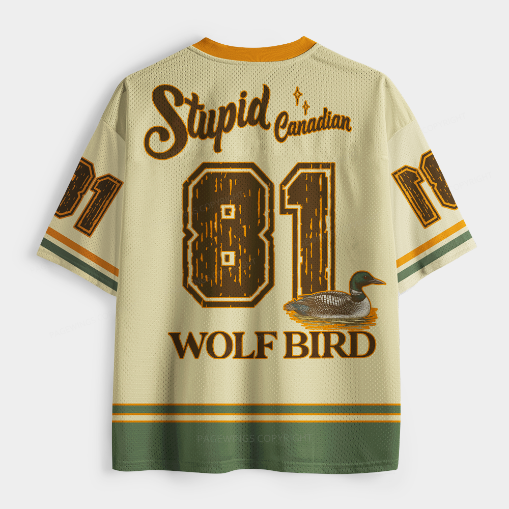 Pagewings Stupid Canadian Wolf Bird Unisex Mesh Jersey
