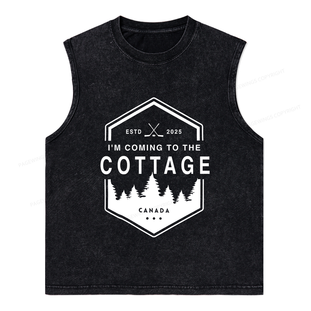 Pagewings Coming To The Cottage Unisex Washed Tank Top