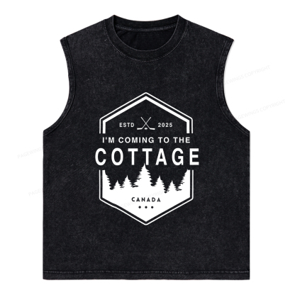 Pagewings Coming To The Cottage Unisex Washed Tank Top