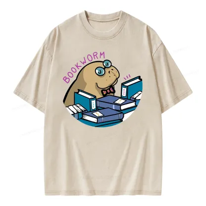 Pagewing Books Worm Unisex Washed T-shirt