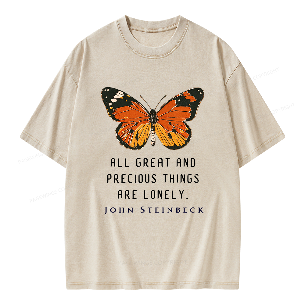 Pagewings All Great and Precious Things are Lonely Unisex Washed T-shirt