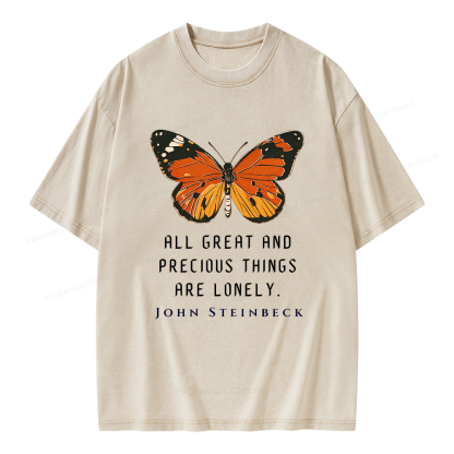 Pagewings All Great and Precious Things are Lonely Unisex Washed T-shirt