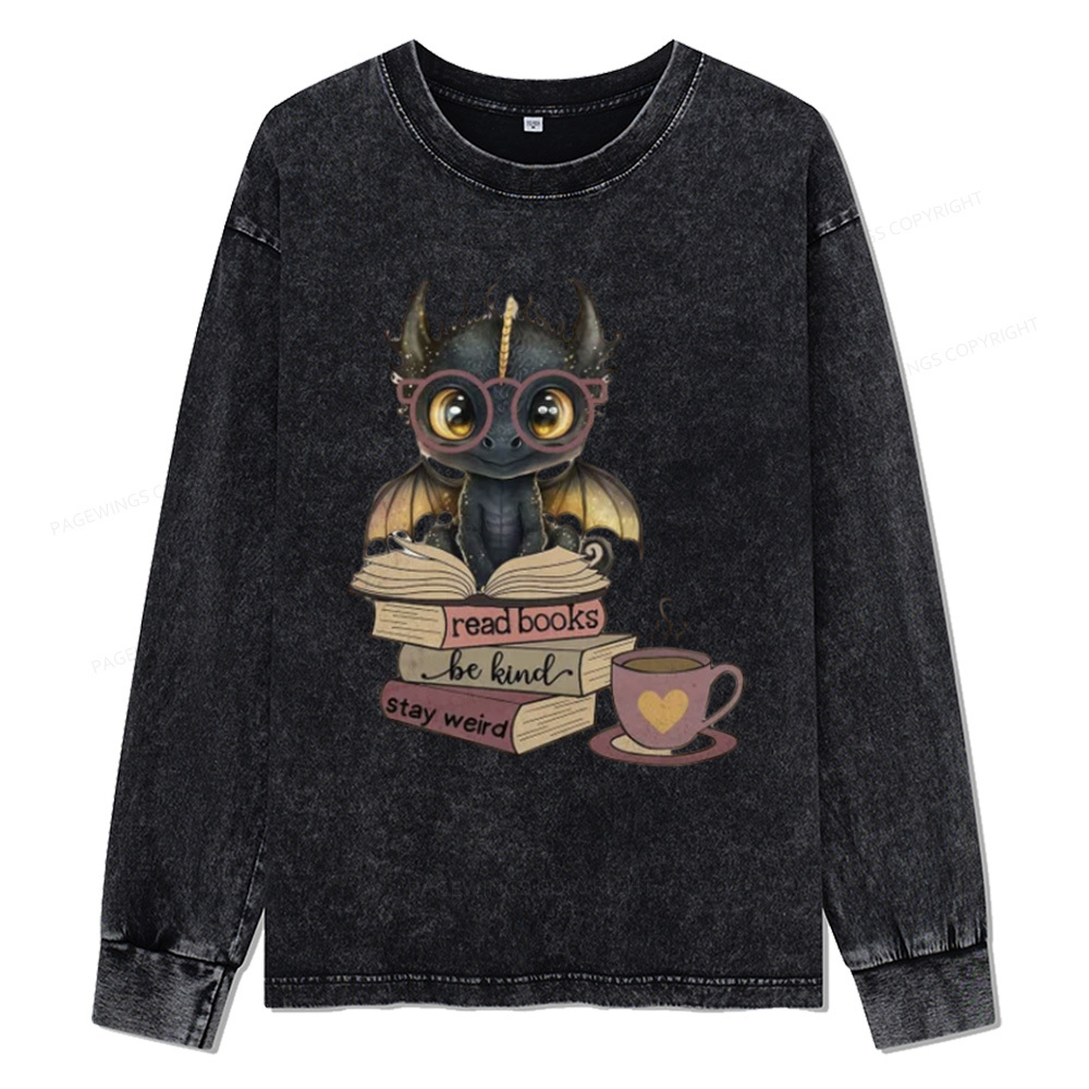 Pagewings Fourth Wing Dargon Unisex Washed Long Sleeve T-shirt