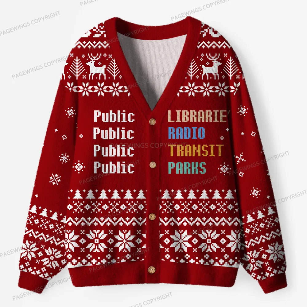 Pagewings Public Libraries Unisex Ugly Cardigan Sweaters