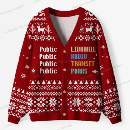 Pagewings Public Libraries Unisex Ugly Cardigan Sweaters