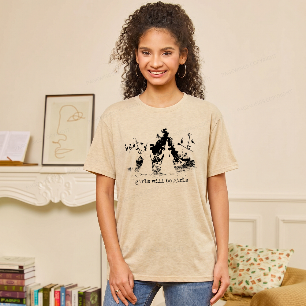 Pagewings Girls Will Be Girls Unisex Heather T-Shirt
