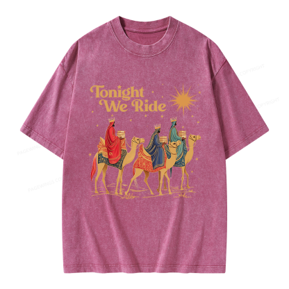 Pagewings Tonight We Ride Unisex Washed T-shirt