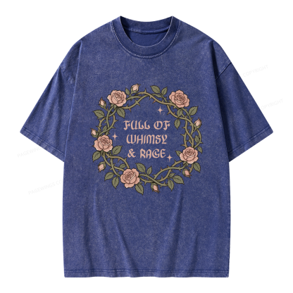 Pagewings Full of Whimsy and Rage Unisex Washed T-shirt
