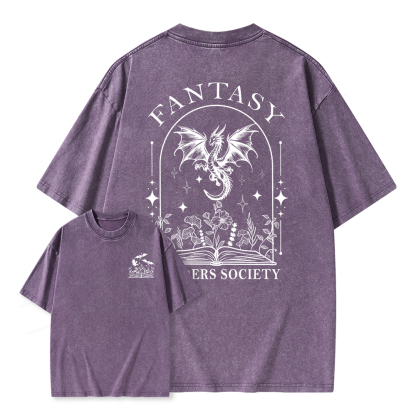Pagewings Fantasy Reader Society Unisex Washed T-shirt