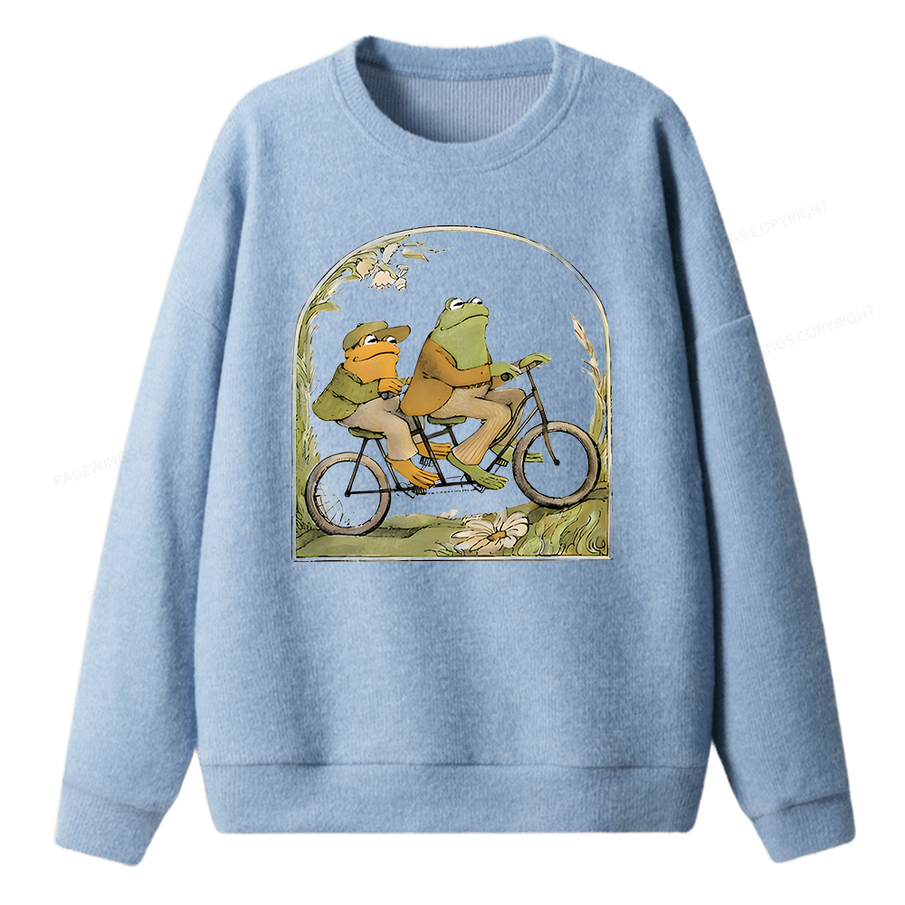 Pagewings Frog And Toad Book Vintage Unisex Knit Sweatshirt