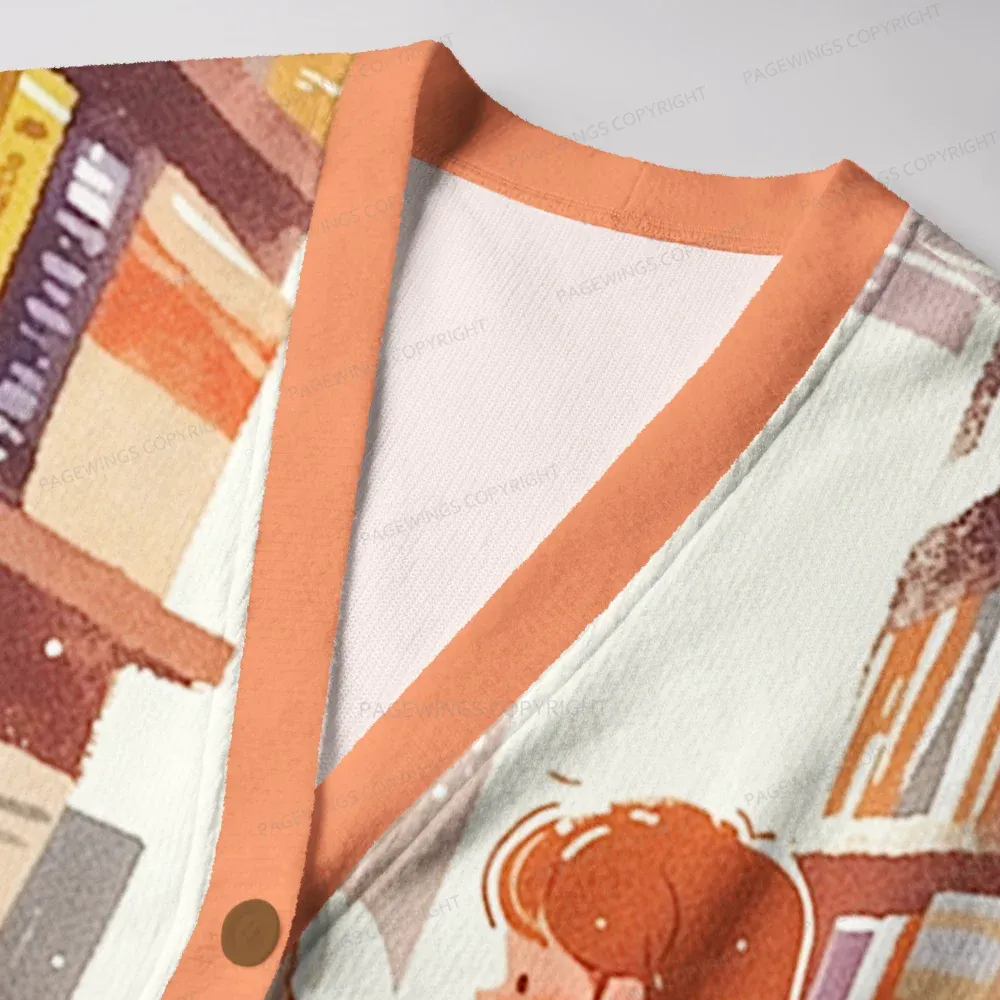 Pagewings Book Girl  Unisex Ugly Cardigan Sweaters