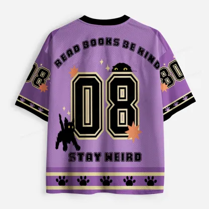 Pagewings Read Books Be Kind Stay Weird Unisex Mesh Jersey
