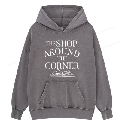 Pagewings The Shop Around The Corner Bookworm Unisex Washed Hoodie