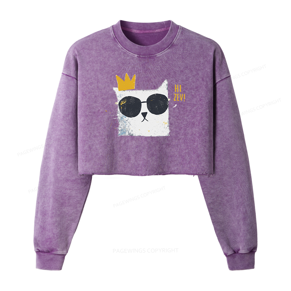 Pagewings Sci-Fi Bookish Washed Crop Sweatshirt