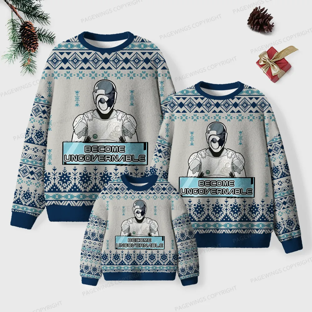 Pagewings Become Ungovernable Unisex Ugly Knit Sweatshirt