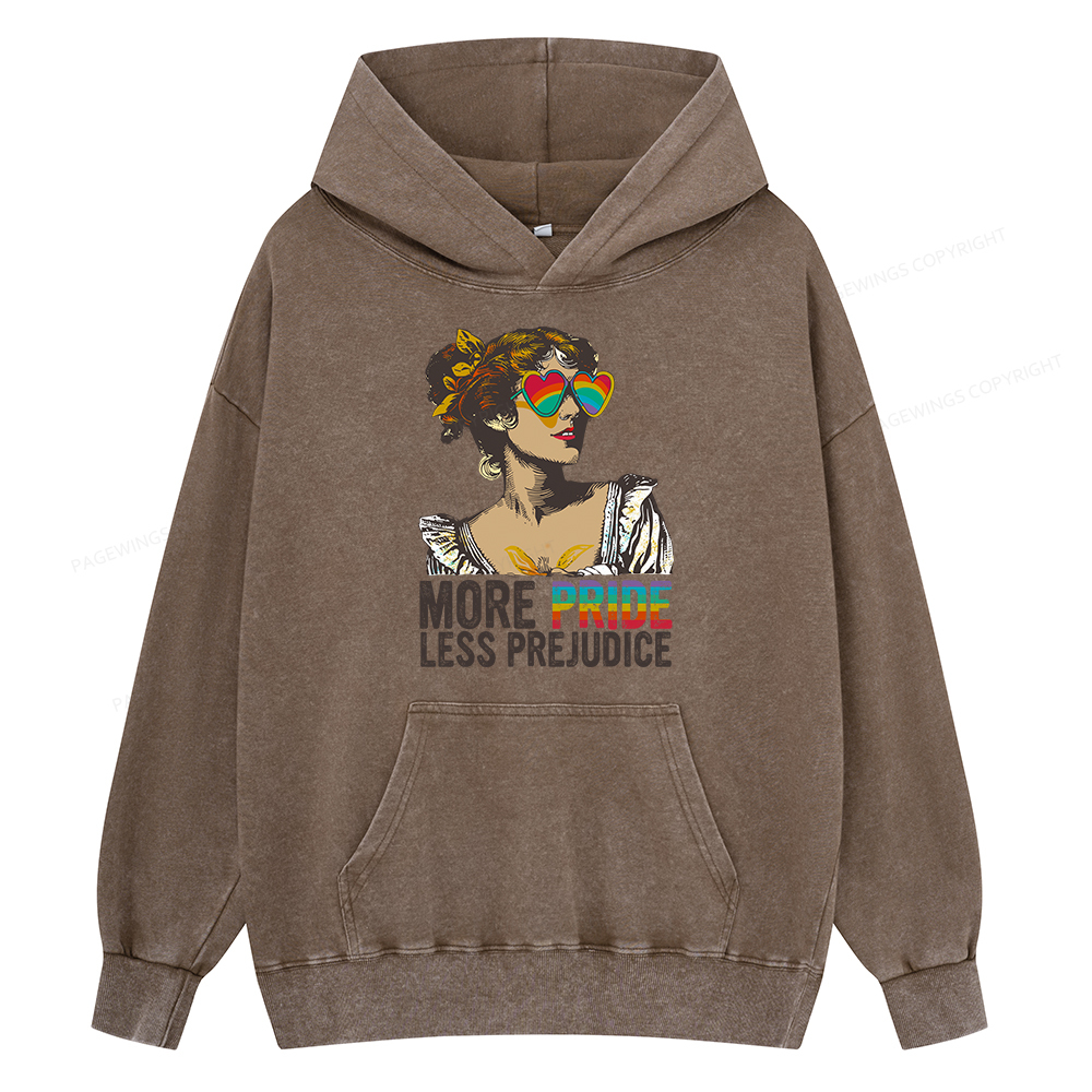 Pagewings More Pride Less Prejudice Unisex Washed Hoodie