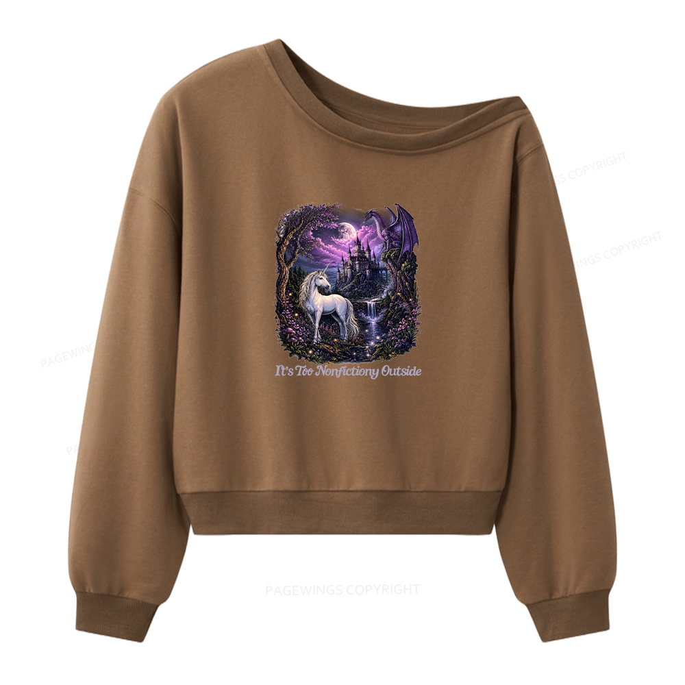 Pagewings 90s Fantasy Women Off Shoulder Sweatshirt